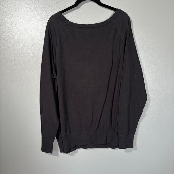 Torrid NWT Black Double Sequin Heart Love/Nope Sweater - 2 (2X) - Women's Plus - Picture 7 of 7